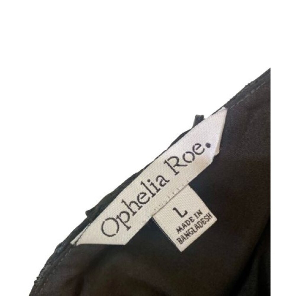 Womens Ophelia Roe Black Textured Lined Size L V-Neck Camisole Embroidered Top - Picture 7 of 7